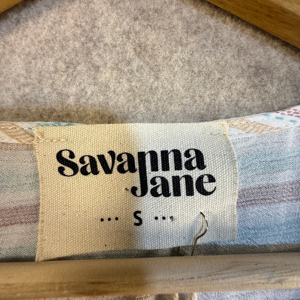 Savanna Jane Embroidered Floral Striped Paisley Tiered Sleeveless Top Small NEW - Picture 6 of 8